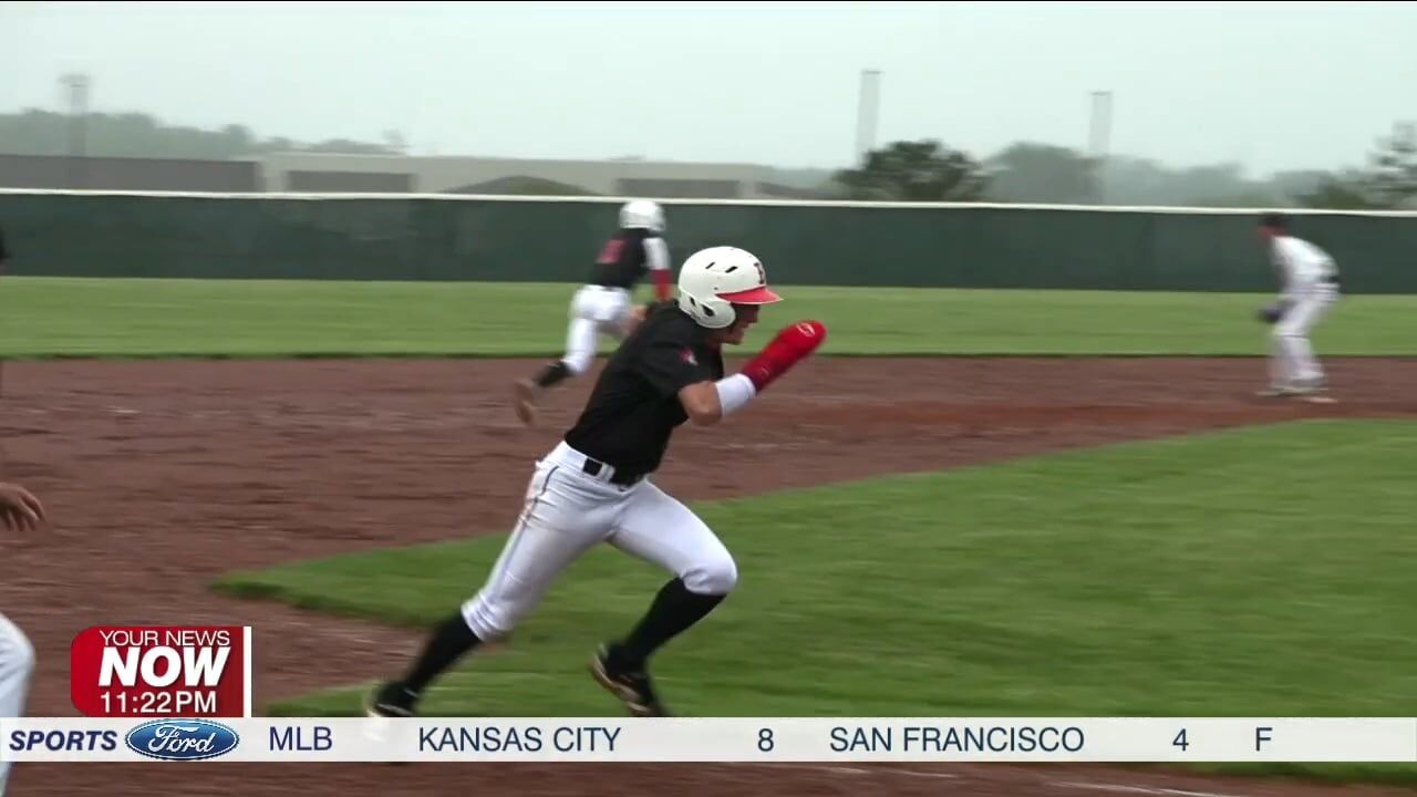 Ben Logan leads Bellefontaine 8–2 before rain suspends D-IV showdown